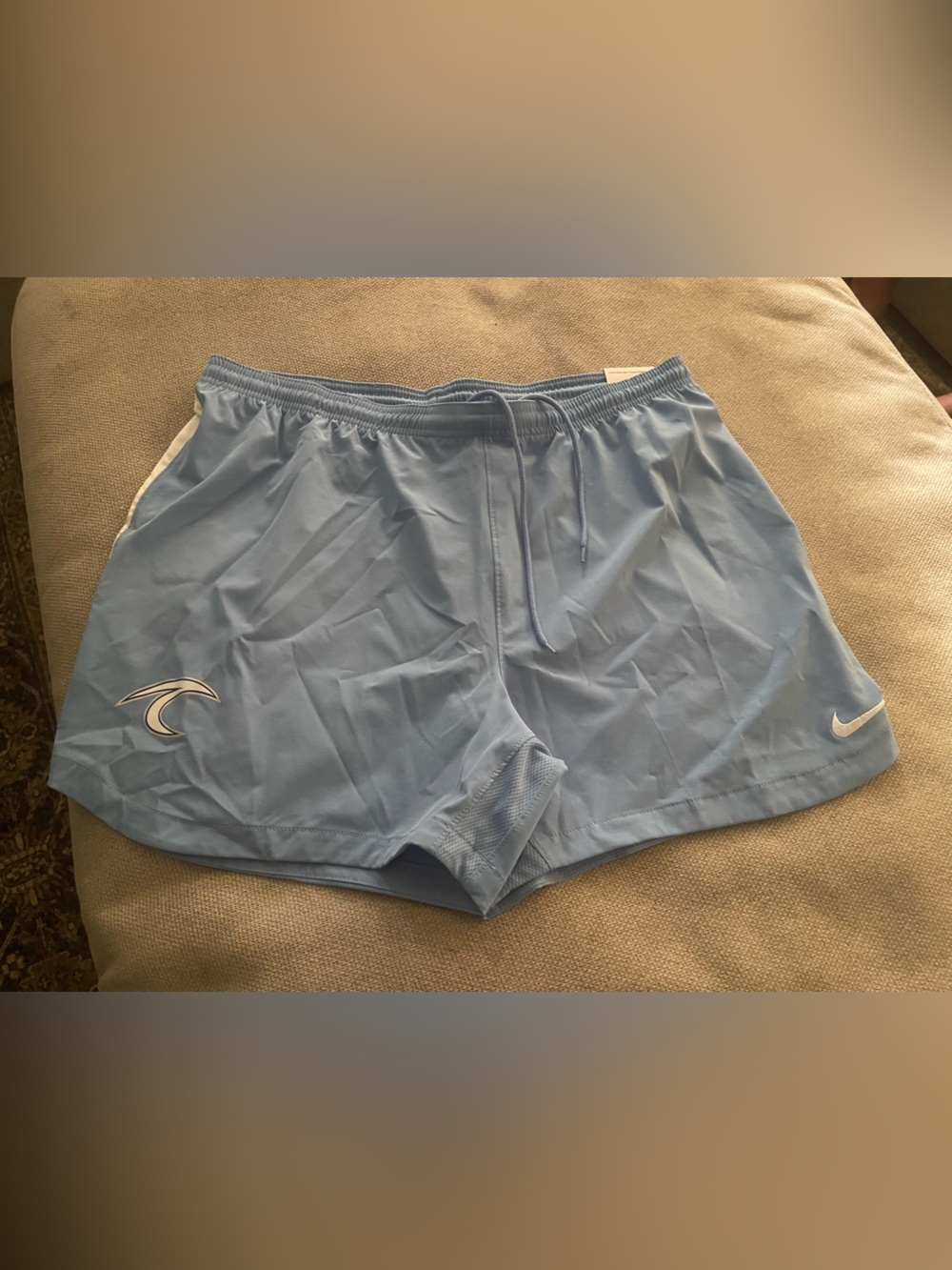 Nike Light Blue Women's Athletic Shorts with Drawstring